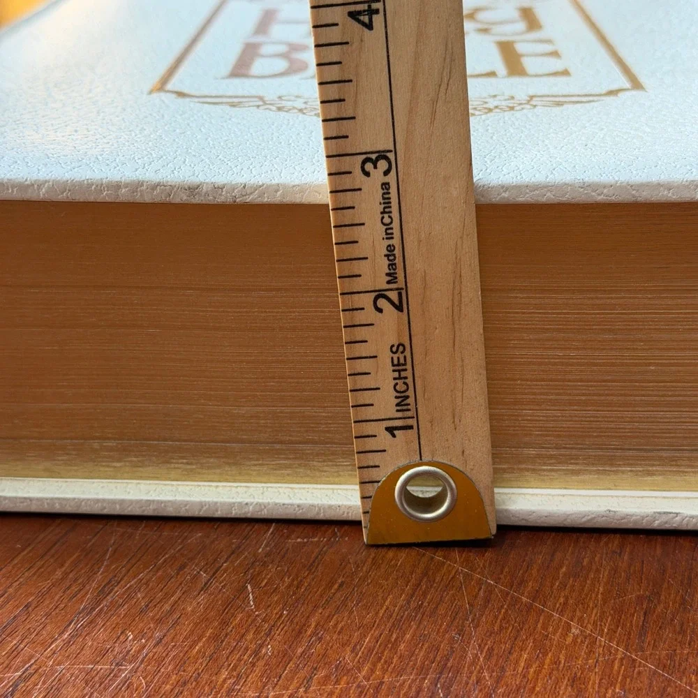 Lamplight Publishing Holy Bible KJV Family Altar Edition White Gold Gilt Vintage